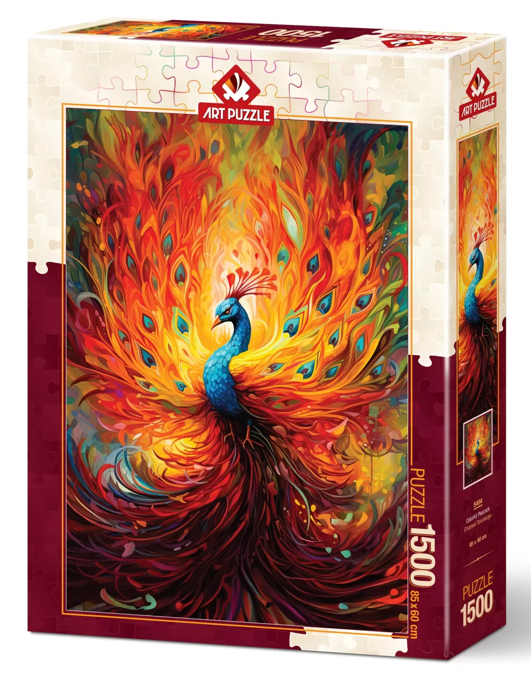 Art Puzzle Vogelpuzzels>: Colorful Peacock (1500) Verticale Puzzel