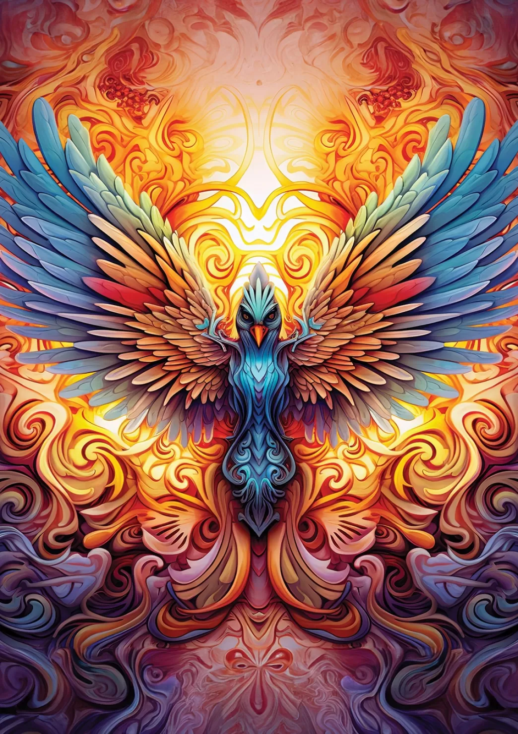 Art Puzzle Vogelpuzzels>: Colorful Phoenix (1000) Verticale Puzzel