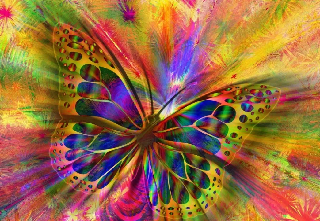 Bluebird Vlinderpuzzels>: Colorful Butterfly (1000) Vlinderpuzzel