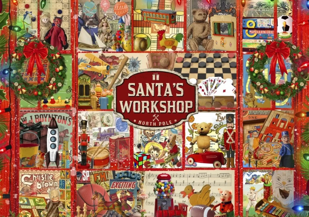 Bluebird Collage Puzzels>: Santa's Workshop North Pole (2000) Kerstpuzzel
