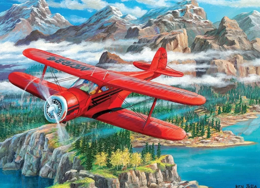 Cobble Hill Vliegtuigpuzzels>: Beechcraft Staggerwing (500Xl) Vliegtuigpuzzel