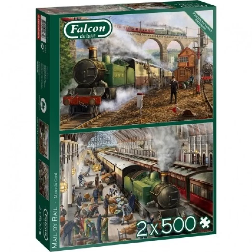 Falcon Treinpuzzels>: Mail By Rail - Marcello Corti (2X500) Legpuzzels