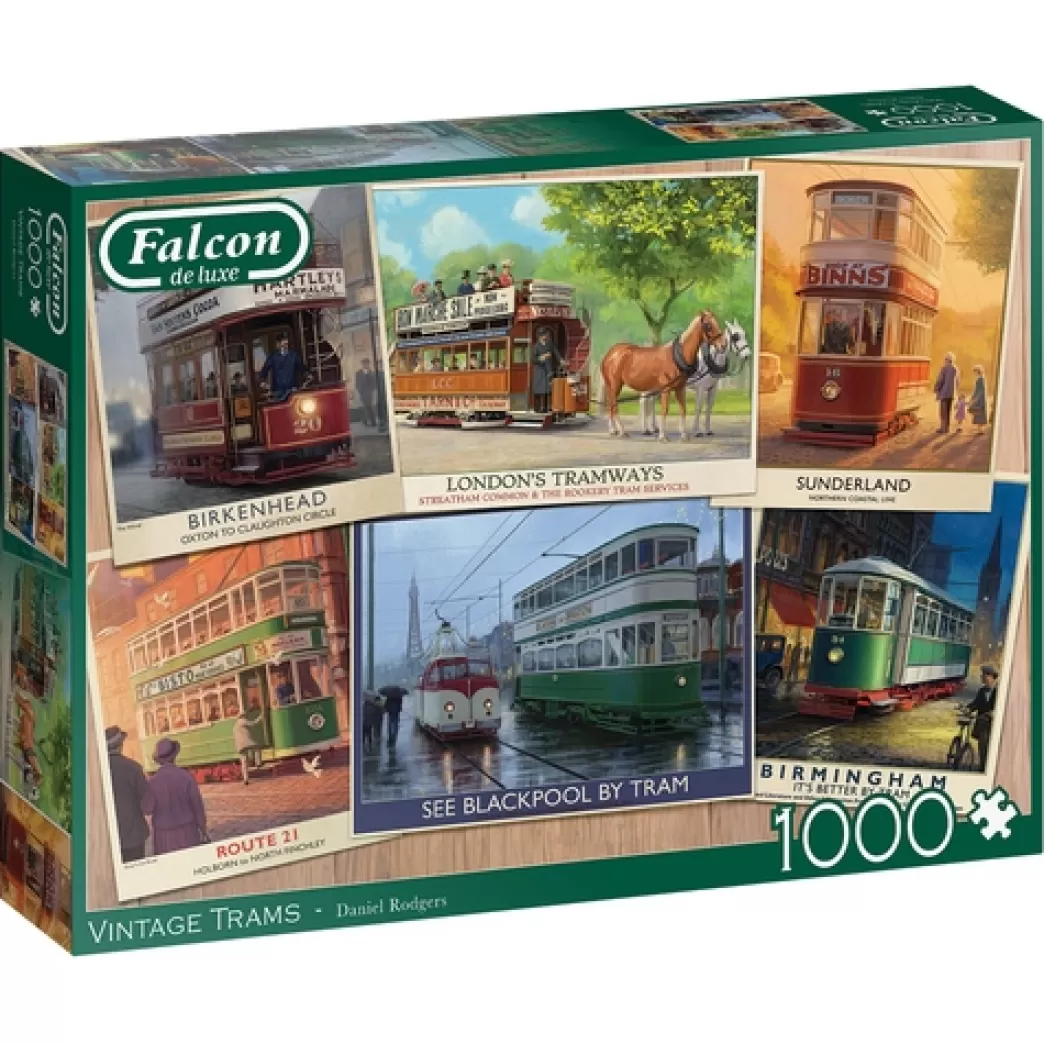 Falcon Collage Puzzels>: Vintage Trams (1000) Legpuzzel