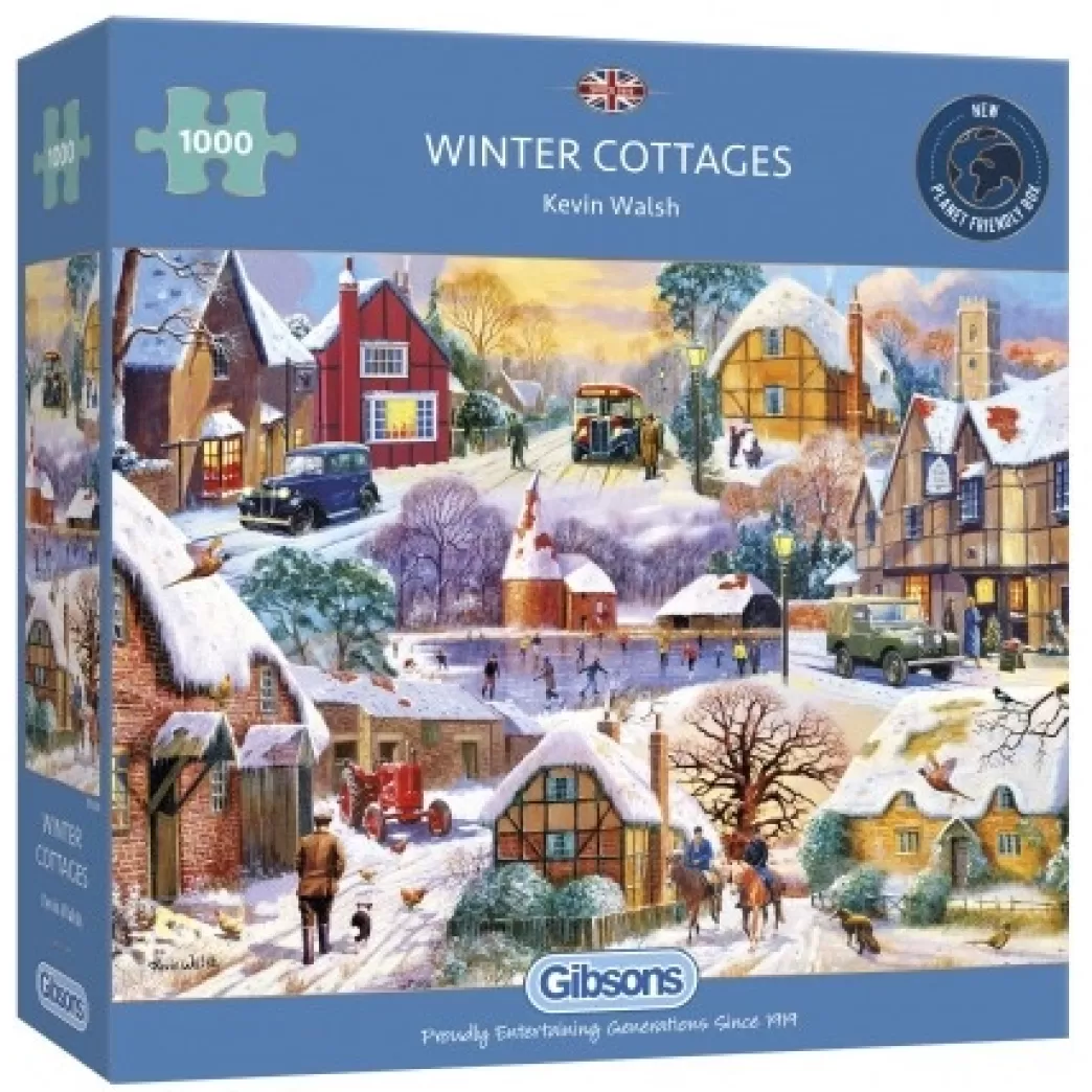 Gibsons Collage Puzzels>: Winter Cottages (1000) Winterpuzzel