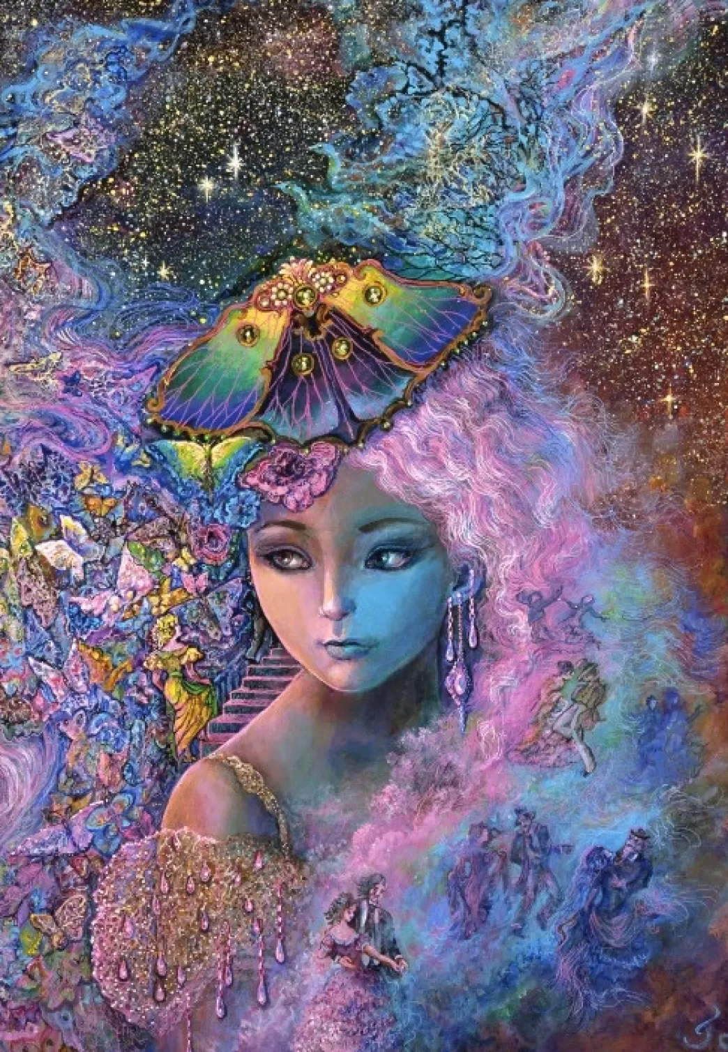Grafika Vlinderpuzzels>: Josephine Wall - A Bevy Of Butterflies (1000) Verticale Puzzel