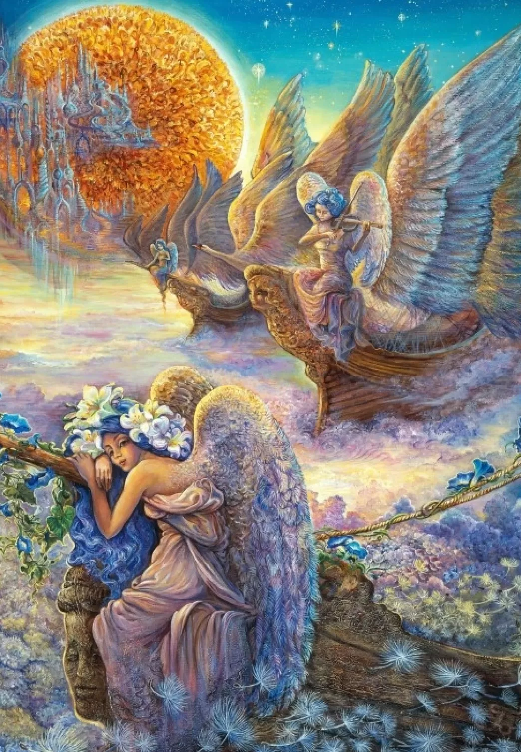Grafika Fantasy Puzzels>: Josephine Wall - I Saw Three Ships (1000) Verticale Puzzel