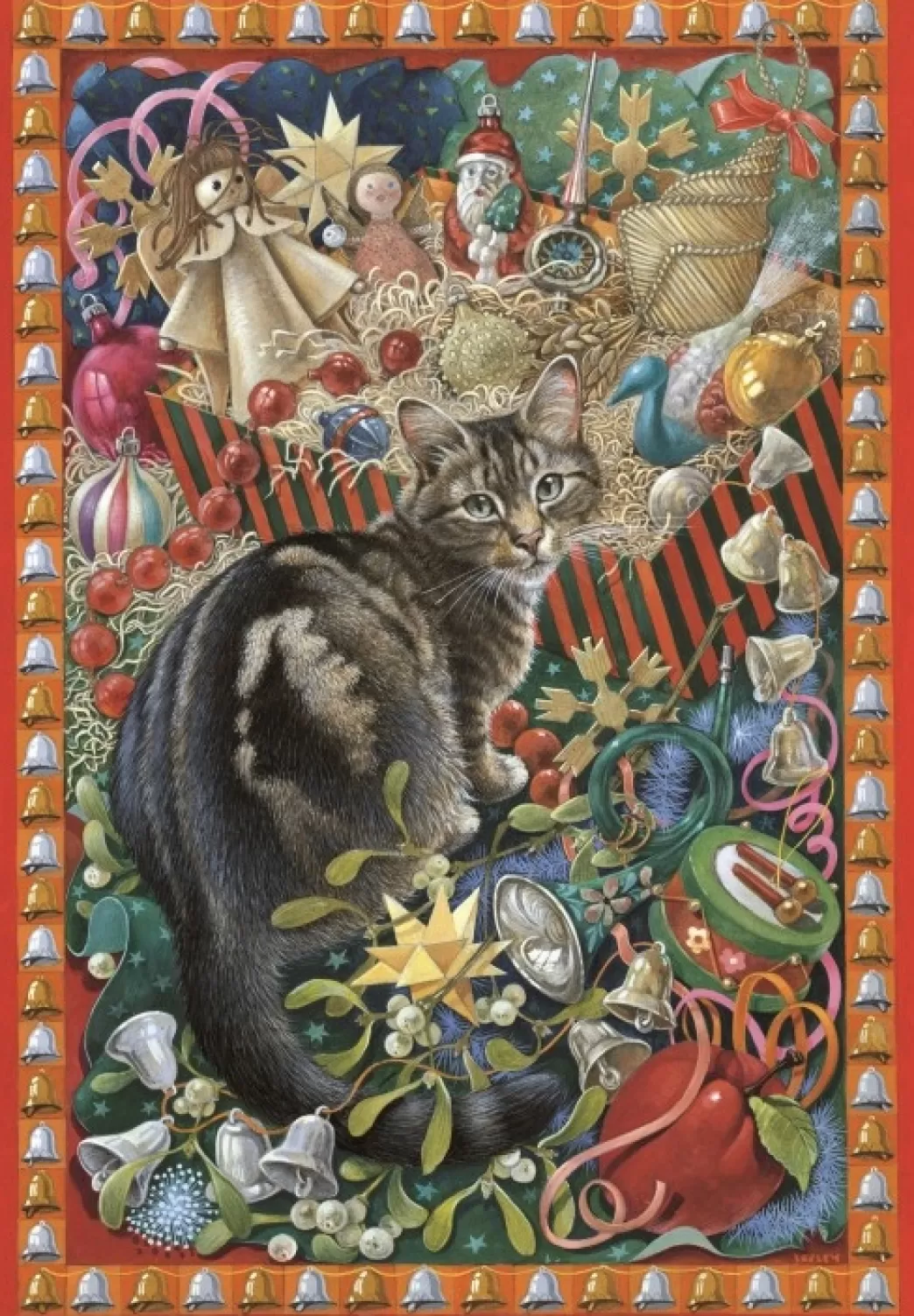 Grafika Kattenpuzzels>: Octopussy With Christmas Decoration (1000) Verticale Puzzel