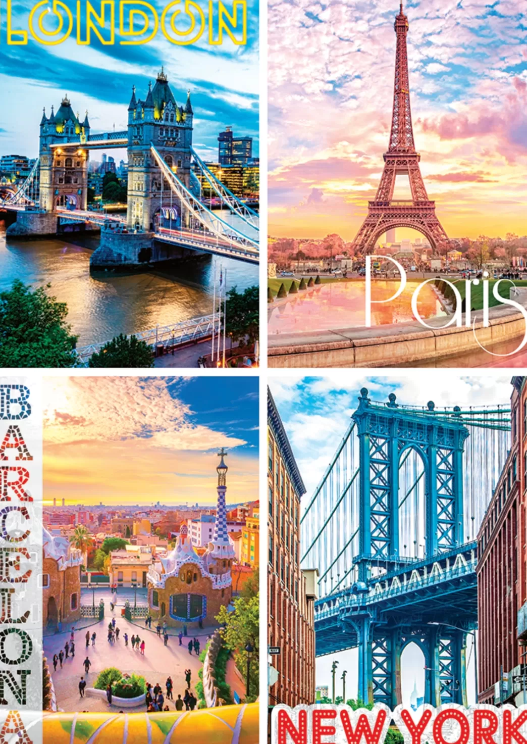 Nathan Collage Puzzels>: The Most Beautiful Cities Of The World (1500) Verticale Puzzel