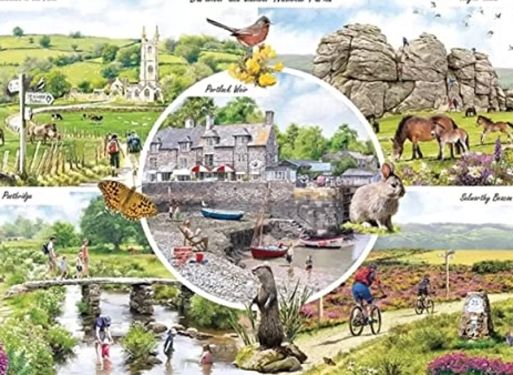 Otter House Collage Puzzels>: Dartmoor & Exmoor National Parks (1000) Legpuzzel