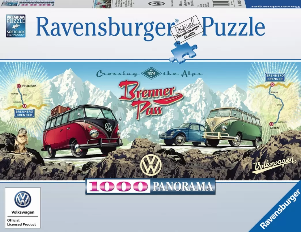 Ravensburger Volkswagen Puzzels>: Met De Vw Bulli Over De Brennerpas (1000) Panoramapuzzel