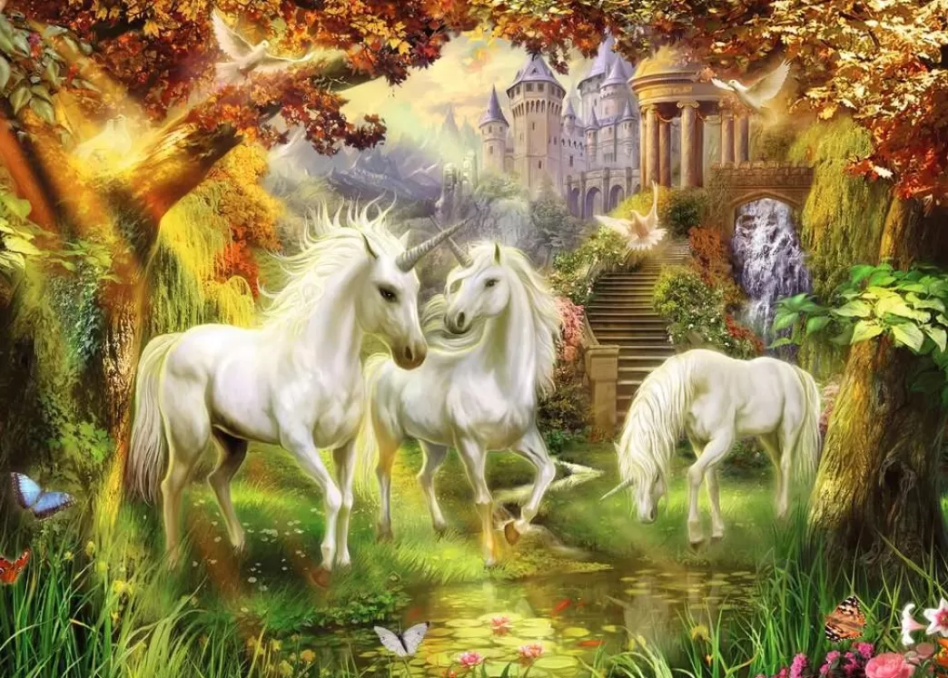 Ravensburger Fantasy Puzzels>: Unicorns In The Forest (1000) Eenhoornpuzzel