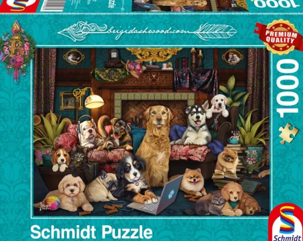 Schmidt Hondenpuzzels>: Brigid Ashwood - Colorful Evening In The Salon (1000) Hondenpuzzel