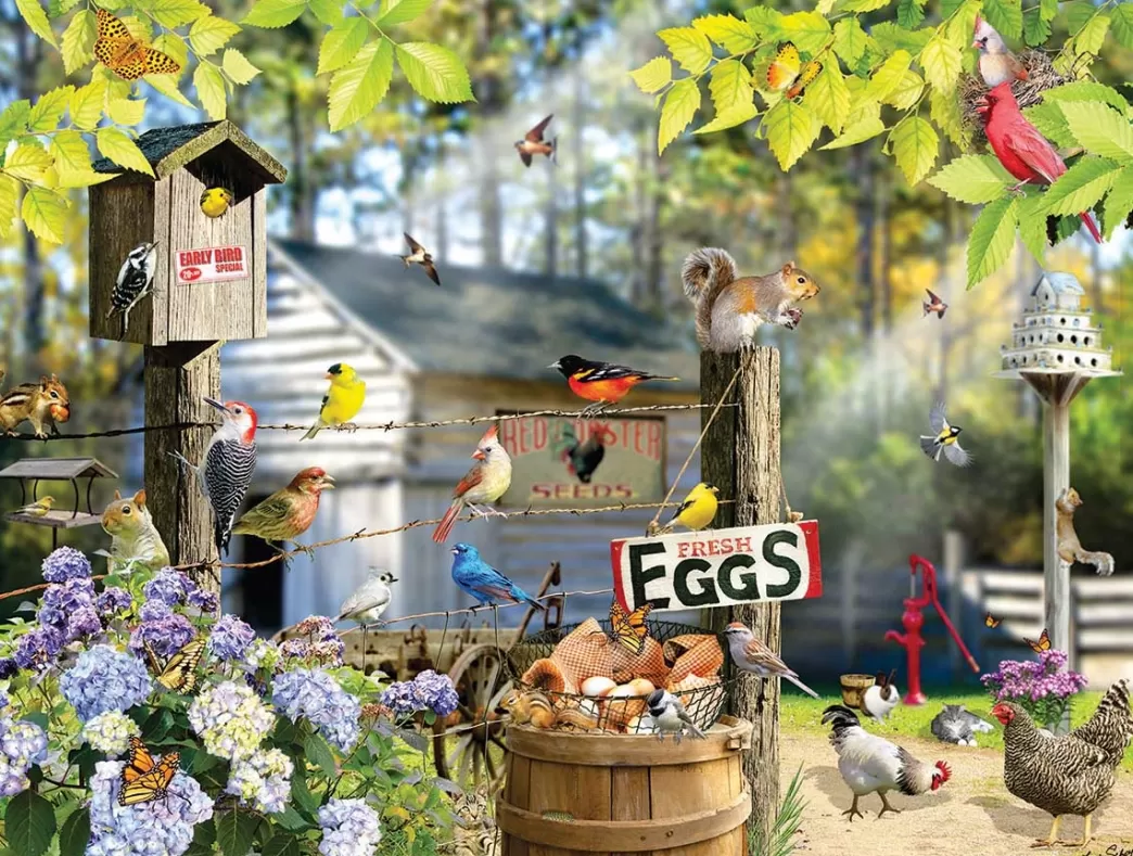 SunsOut Vogelpuzzels>: Birds On A Wire - Lori Schory (1000) Vogelpuzzel