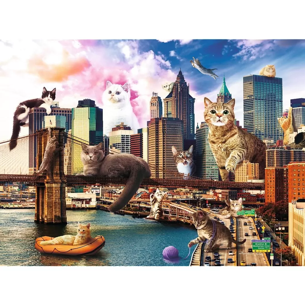 Trefl Kattenpuzzels>: Funny Cities - Cats In New York (1000) Kattenpuzzel